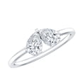 thumbnail image 1 of Rosec Jewels Lab Created Diamond Ring for Women - Two Stone Promise Ring - EF-VS Quality, 18K White Gold, US 11.50, 1 of 8