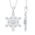 thumbnail image 1 of Rosec Jewels Lab Created Diamond Snowflake Pendant with Chain (EF-VS Quality) - Winter Necklace Ready to Gift for Christmas, 14K White Gold, 1 of 8