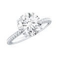 thumbnail image 1 of Rosec Jewels Lab Created Diamond Solitaire Engagement Ring 2 Carat - Circle Ring 8 mm - Ef-Vs Quality Certified, 14K White Gold, US 8.50, 1 of 8