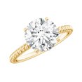 thumbnail image 1 of Rosec Jewels Lab Created Diamond Solitaire Engagement Ring 2 Carat - Circle Ring 8 mm - Ef-Vs Quality Certified, 18K Yellow Gold, US 5.00, 1 of 8