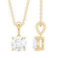 thumbnail image 1 of Rosec Jewels Lab Created Diamond Solitaire Pendant Necklace - 0.9 Ct - with Chain (EF-VS Quality), 18K Yellow Gold, 1 of 7