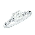 thumbnail image 1 of Rosec Jewels Lab Created Diamond Solitaire Promise Ring (5 mm, Ef-Vs Quality) - Bezel Set Diamond Square Ring, 18K White Gold, US 7.50, 1 of 9