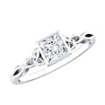 thumbnail image 1 of Rosec Jewels Lab Created Diamond Solitaire Promise Ring (5 mm, Ef-Vs Quality) - Bezel Set Diamond Square Ring, 925 Sterling Silver, US 4.00, 1 of 9