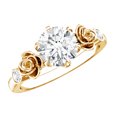 thumbnail image 1 of Rosec Jewels Lab Created Diamond Solitaire Ring - 1 Ct Diamond Nature Inspired Engagement Ring (EF-VS Quality), 14K Yellow Gold, US 10.50, 1 of 8