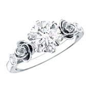 Rosec Jewels Lab Created Diamond Solitaire Ring - 1 Ct Diamond Nature Inspired Engagement Ring EF-VS Quality, 925 Sterling Silver, US 7.00