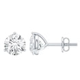 thumbnail image 1 of Rosec Jewels Lab Created Diamond Stud Earrings - Martini Earrings with Screw Back (1 Carat, 5 mm, EF-VS Grade), 10K White Gold, 1 of 8