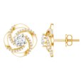 thumbnail image 1 of Rosec Jewels - Lab Created Diamond Stud Earrings - Swirl Earrings Ef-Vs Quality - Ready to Gift for Anniversary, 10K Yellow Gold, 1 of 6