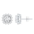 thumbnail image 1 of Rosec Jewels Lab Created Diamond Stud Earrings with Screw Back - Halo Earrings for Mom - EF-VS Quality, 10K White Gold, 1 of 6