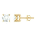 thumbnail image 1 of Rosec Jewels Lab Created Diamond Studs 4 mm - EF-VS Quality Certified Half Carat Diamond Earrings with Screw Back, 14K Yellow Gold, 1 of 8