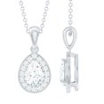 thumbnail image 1 of Rosec Jewels Lab Created Diamond Teardrop Pendant with Chain (EF-VS Quality) - Wedding Necklace, 18K White Gold, 1 of 7