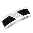 thumbnail image 1 of Rosec Jewels Lab Created Diamond Wedding Band (Ef-VS Quality) - Mens Enamel Band Ring - with Jewelry Box, 925 Sterling Silver, US 4.00, 1 of 8