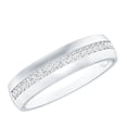 thumbnail image 1 of Rosec Jewels Lab Created Diamond Wedding Band for Men - EF-VS Quality Certified, 10K White Gold, US 4.50, 1 of 7
