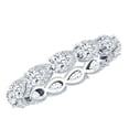 thumbnail image 1 of Rosec Jewels Lab Created Diamond Wedding Ring - Pear Eternity Band - EF-VS Quality Certified, 925 Sterling Silver, US 4.00, 1 of 9