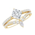 thumbnail image 1 of Rosec Jewels - Lab Created Diamond Wedding Rings Set - Princess Cut Engagement Ring 1 Ct - Ef-Vs Quality, 14K Yellow Gold, US 7.50, 1 of 9