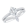 thumbnail image 1 of Rosec Jewels - Lab Created Diamond Wedding Rings Set - Princess Cut Engagement Ring 1 Ct - Ef-Vs Quality, 18K White Gold, US 11.50, 1 of 9