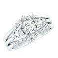 thumbnail image 1 of Rosec Jewels Lab Created Diamond Wedding Rings Set (Ef-Vs Quality) - Designer Trio Ring Set with Jewelry Box, 10K White Gold, US 6.00, 1 of 9