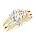 thumbnail image 1 of Rosec Jewels Lab Created Diamond Wedding Rings Set (Ef-Vs Quality) - Designer Trio Ring Set with Jewelry Box, 14K Yellow Gold, US 4.00, 1 of 9