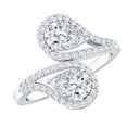 thumbnail image 1 of Rosec Jewels Lab Created Diamond Wrap Ring (EF-VS Quality) - Designer Ring for Mothers Day, 14K White Gold, US 4.50, 1 of 8