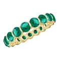 thumbnail image 1 of Rosec Jewels Certified Lab Grown Emerald Eternity Ring for Women - AAAA Quality Emerald Band Ring - Ready to Gift for Anniversary, 14K Yellow Gold, US 11.00, 1 of 6