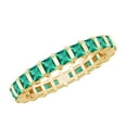 thumbnail image 1 of Rosec Jewels Lab Created Emerald Full Eternity Band Ring for Women - AAAA Quality, 10K Yellow Gold, US 4.00, 1 of 8