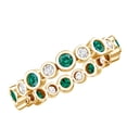 thumbnail image 1 of Rosec Jewels Lab Created Emerald Moissanite Eternity Band Ring for Women (AAAA Quality), 10K Yellow Gold, US 10.00, 1 of 8
