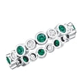 thumbnail image 1 of Rosec Jewels Lab Created Emerald Moissanite Eternity Band Ring for Women (AAAA Quality), 14K White Gold, US 7.50, 1 of 8