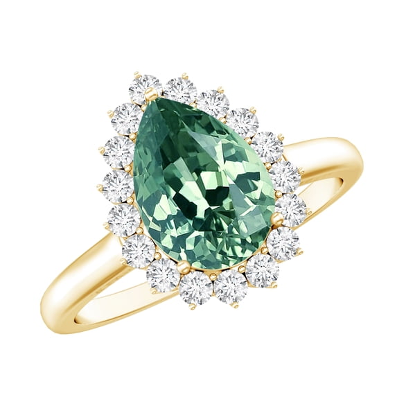 3 Carat Green Sapphire Engagement Ring in Silver (AAAA Grade) Womens Lab Grown Green Sapphire Ring - with Jewelry Box, US 5.00
