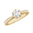 thumbnail image 1 of Rosec Jewels Lab Created Round Engagement Ring 5 MM - 0.5 Ct - EF-VS Quality Certified, 14K Yellow Gold, US 8.50, 1 of 9