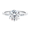 thumbnail image 1 of Rosec Jewels Lab Diamond Solitaire Engagement Ring 3 Carat - 9 mm Round Cut - EF-VS Quality Certified Diamond Ring for Women, 10K White Gold, US 3.00, 1 of 7