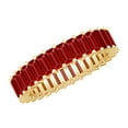 thumbnail image 1 of Rosec Jewels Lab Grown Ruby Eternity Band for Women - Wedding Anniversary Ring - AAAA Quality Certified - with Jewelry Box, 18K Yellow Gold, US 3.00, 1 of 9