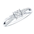thumbnail image 1 of Rosec Jewels Lab Diamond Anniversary Ring for Women (Ef-Vs Quality) - Princess Cut Diamond 3 Stone Ring, 10K White Gold, US 7.50, 1 of 7