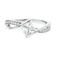 thumbnail image 1 of Rosec Jewels Lab Diamond Bypass Engagement Ring - 6 mm Princess Cut Ring - EF-VS Quality, 14K White Gold, US 6.50, 1 of 8