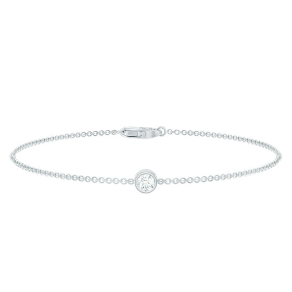 Rosec Jewels Lab Diamond Chain Bracelet - Classic Round Diamond Bracelet (Ef-Vs Quality) - Gift for Valentines Day, 925 Sterling Silver, 7.0 inches