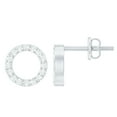 thumbnail image 1 of Rosec Jewels Lab Diamond Circle Earrings for Women - EF-VS Grade Diamond Stud Earrings for Valentines Day Gift, 14K White Gold, 1 of 8