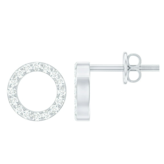 Rosec Jewels Lab Diamond Circle Earrings for Women - EF-VS Grade Diamond Stud Earrings for Valentines Day Gift, 925 Sterling Silver