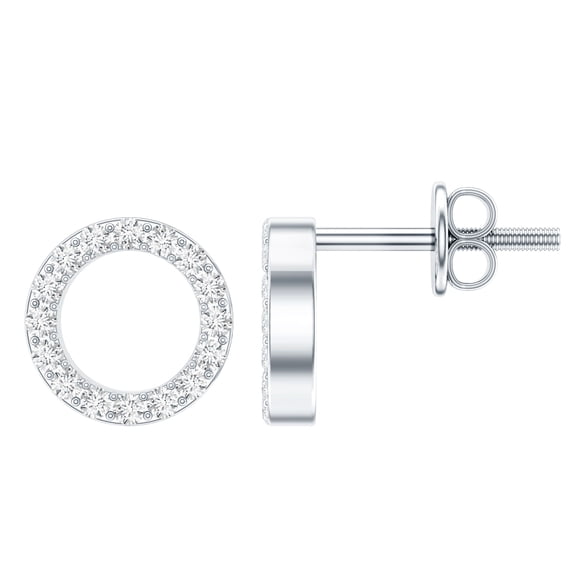 Rosec Jewels Lab Diamond Circle Earrings for Women - EF-VS Grade Diamond Stud Earrings for Valentines Day Gift, 925 Sterling Silver