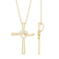 thumbnail image 1 of Rosec Jewels Lab Grown Diamond Cross Necklace with Knot Heart (Ef-Vs Quality) - Ready to Gift Cross Pendant for Christmas, 10K Yellow Gold, 1 of 8