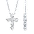 thumbnail image 1 of Rosec Jewels Lab Created Diamond Cross Pendant with Chain (Ef-Vs Quality) - Minimalist Cross Necklace for Women - Ready to Gift, 14K White Gold, 1 of 8