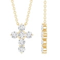 thumbnail image 1 of Rosec Jewels Lab Created Diamond Cross Pendant with Chain (Ef-Vs Quality) - Minimalist Cross Necklace for Women - Ready to Gift, 14K Yellow Gold, 1 of 8