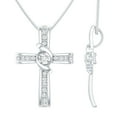 thumbnail image 1 of Rosec Jewels Lab Diamond Cross Necklace (EF-VS Quality) Unisex Cross Pendant with Chain - Ready to Gift for Christmas, 14K White Gold, 1 of 8