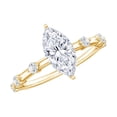 thumbnail image 1 of Rosec Jewels Lab Diamond Engagement Ring Marquise - 1 Carat Diamond Ring for Women (EF-VS Quality), 14K Yellow Gold, US 3.00, 1 of 9