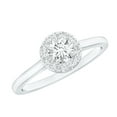 thumbnail image 1 of Rosec Jewels Lab Diamond Engagement Ring Round with Halo - Minimalist Ring - EF-VS Quality, 925 Sterling Silver, US 4.00, 1 of 8