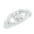 thumbnail image 1 of Rosec Jewels Lab Diamond Engagement Ring - Vintage Inspired Ring - 6 mm - 1 Carat - EF-VS Quality, 18K White Gold, US 9.00, 1 of 8