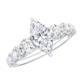 thumbnail image 1 of Rosec Jewels Lab Diamond Engagement Ring with Side Stones (1 Carat, 5X10 mm Marquise, EF-VS Quality), 10K White Gold, US 4.00, 1 of 9