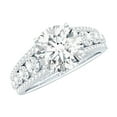 thumbnail image 1 of Rosec Jewels Lab Diamond Engagement Ring with Side Stones - 8 mm - 2 Ct - Statement Ring - EF-VS Grade, 14K White Gold, US 4.00, 1 of 9