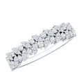 thumbnail image 1 of Rosec Jewels - Lab Diamond Eternity Band Ring for Wedding Women (Ef-Vs Quality Certified) - Leaf Inspired Ring, 10K White Gold, US 4.00, 1 of 7