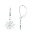 thumbnail image 1 of Rosec Jewels Lab Diamond Flower Drop Earrings for Women - Diamond Wedding Earrings - EF-VS Quality, 18K White Gold, 1 of 8