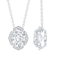 thumbnail image 1 of Rosec Jewels Lab Diamond Flower Pendant with Chain - Statement Wedding Necklace (EF-VS Quality Certified), 18K White Gold, 1 of 8