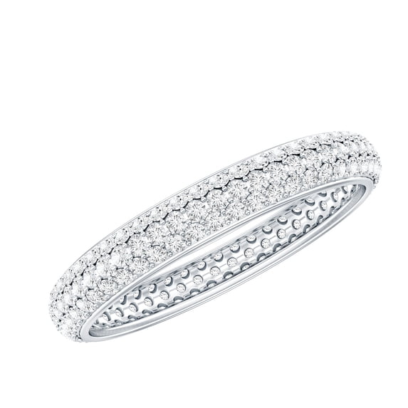 Rosec Jewels Lab Diamond Full Eternity Ring - Wedding Anniversary Ring - EF-VS Grade - Ready to Gift, 925 Sterling Silver, US 4.00