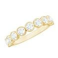 thumbnail image 1 of Rosec Jewels Lab Diamond Half Eternity Ring (EF-VS Grade) - Bezel Set Eternity Band - Ready to Gift for Valentines Day, 18K Yellow Gold, US 4.00, 1 of 9